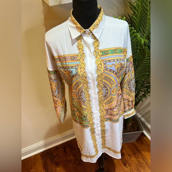 Unbranded Luxury Inspired Button Down Shirt Dress Large - Picture 3 of 11